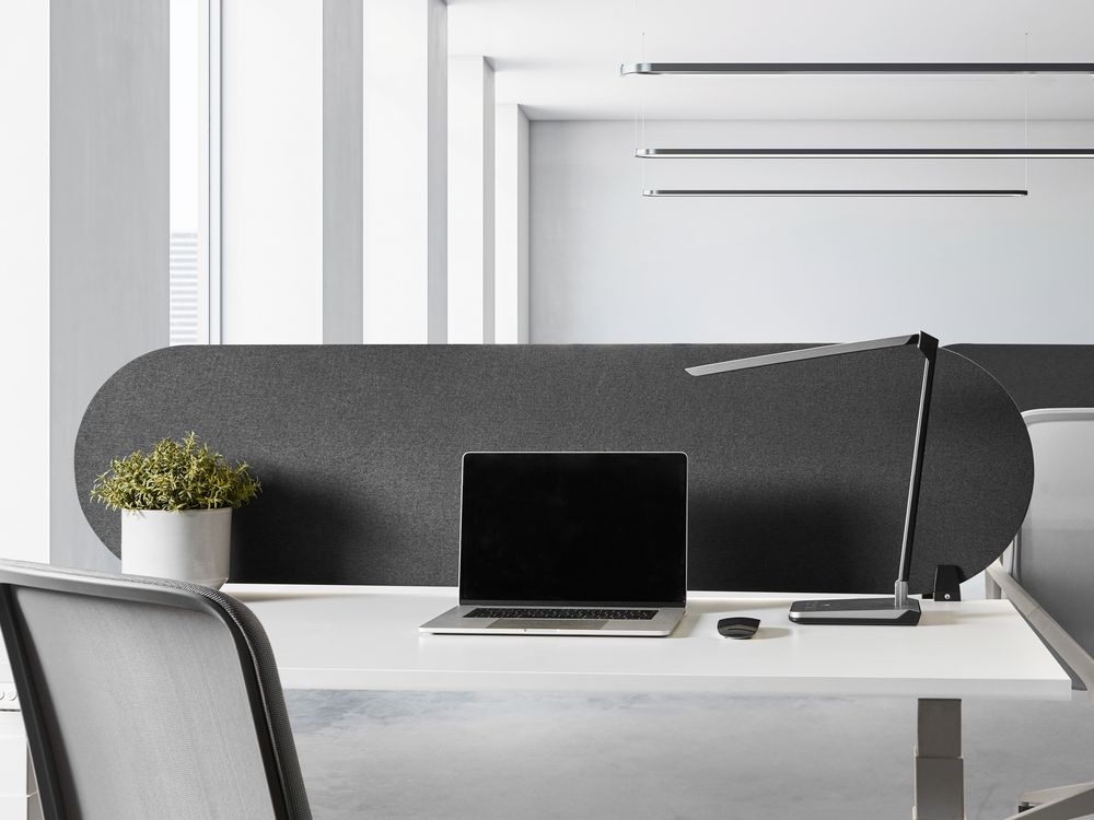Desk Screen SPARKY 160 x 40 cm Dark Grey