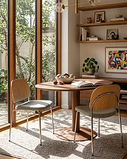 Set of 2 Dining Chairs ASHCROFT Metal Green/ Light Brown_1150890
