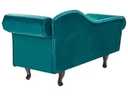 Rechtsseitige Chaiselongue LATTES II mit Kissen Samtstoff Smaragdgrün_947581