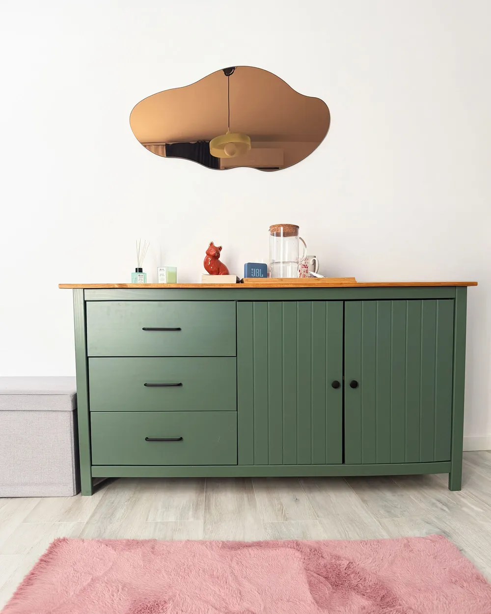 Sideboard mit 2 Türen LEONORA Kiefernholz Grün