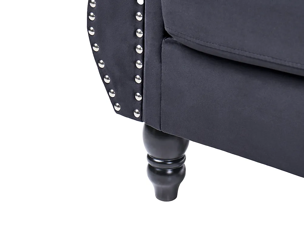 Sofa 3 Seater SKIEN Velvet Black_1170600