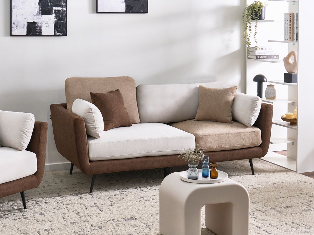 Sofa 3 Seater BOLGA Fabric Brown