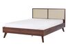 Bett mit Lattenrost Rattan MONPAZIER 140 x 200 cm Dunkelbraun