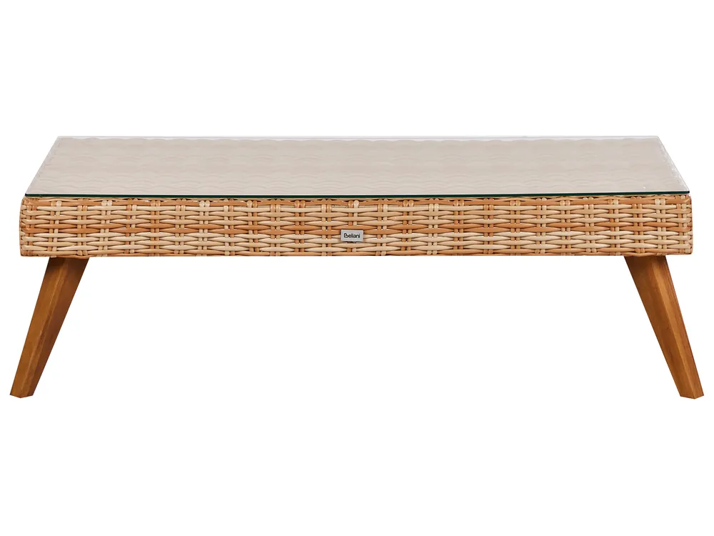 Lounge Set mit Tisch 5-Sitzer VITTORIA XL Polyrattan Cremeweiß_928516