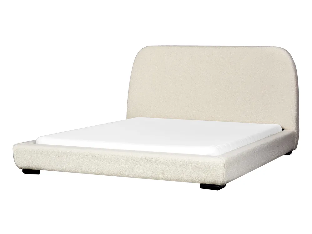 Bed Boucle ROISEL 160 x 200 cm (EU King Size) Light Beige_937428
