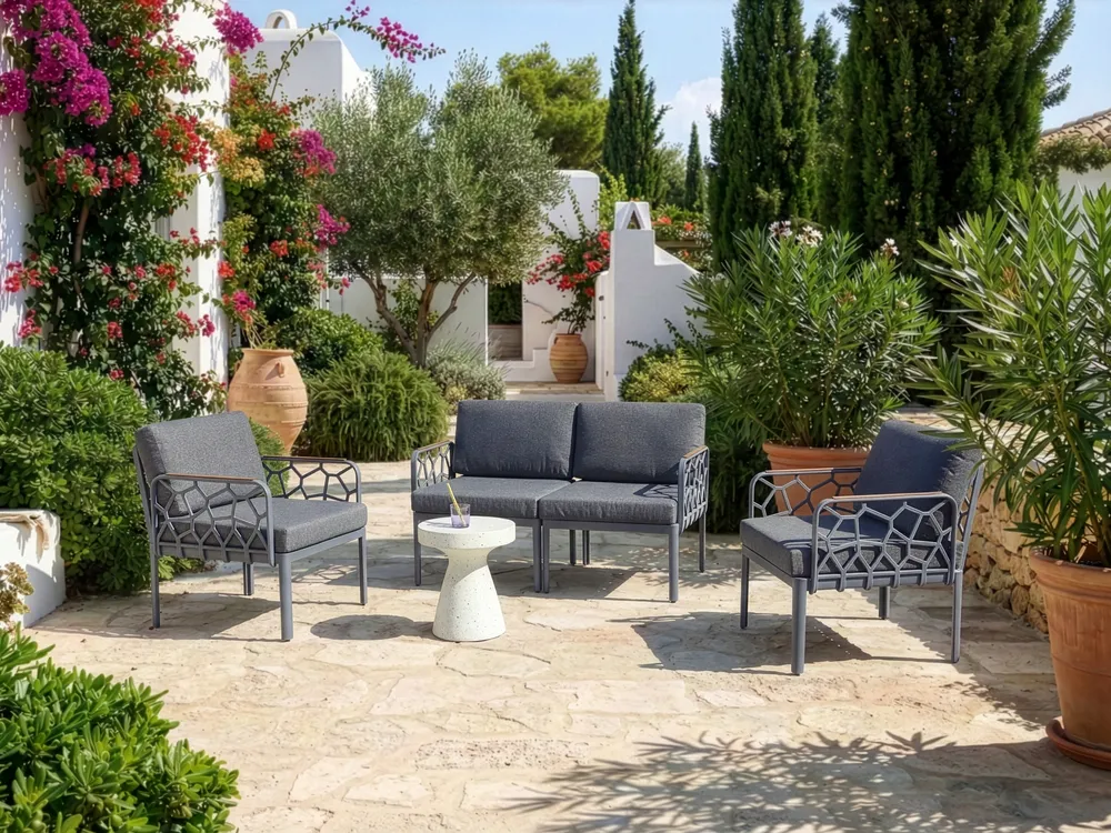 Gartensofa Set 4-Sitzer ERICHE Dunkelgrau