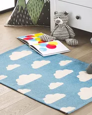 Kinderteppich GWALIJAR Blau 60 x 90 cm Baumwolle_790770