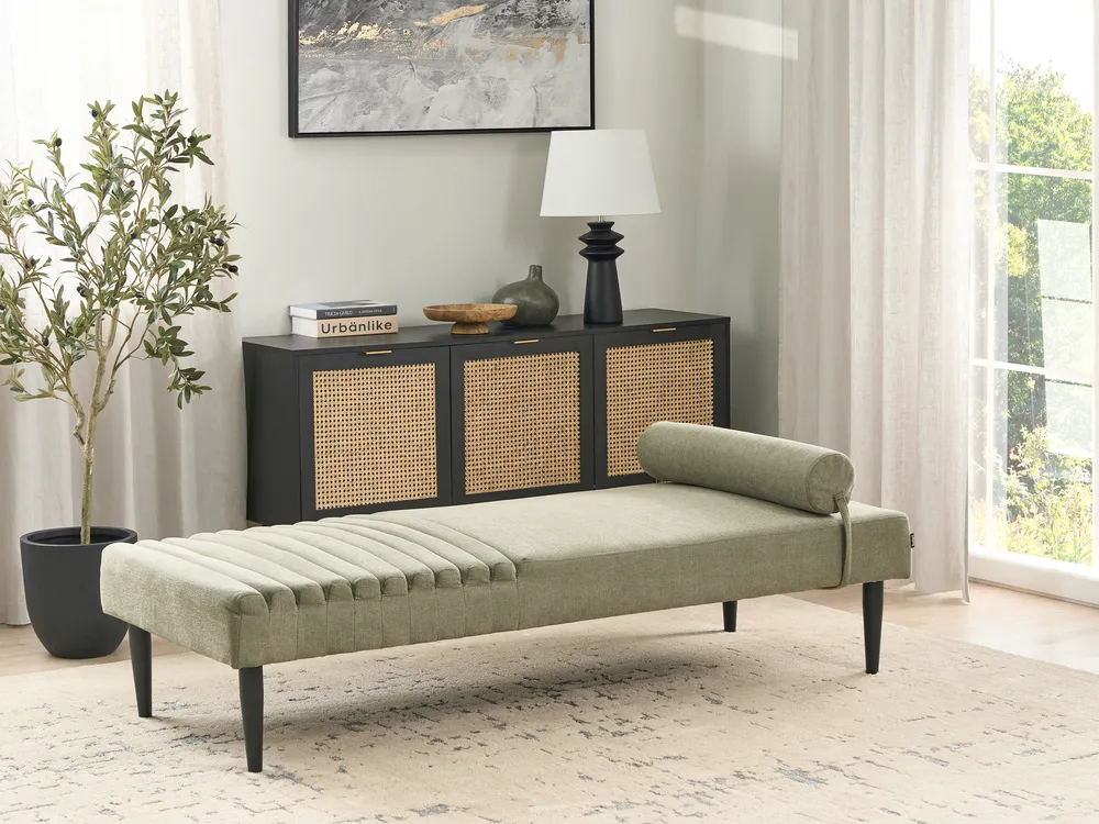 Chaiselongue MAURIAC Stoff Grün