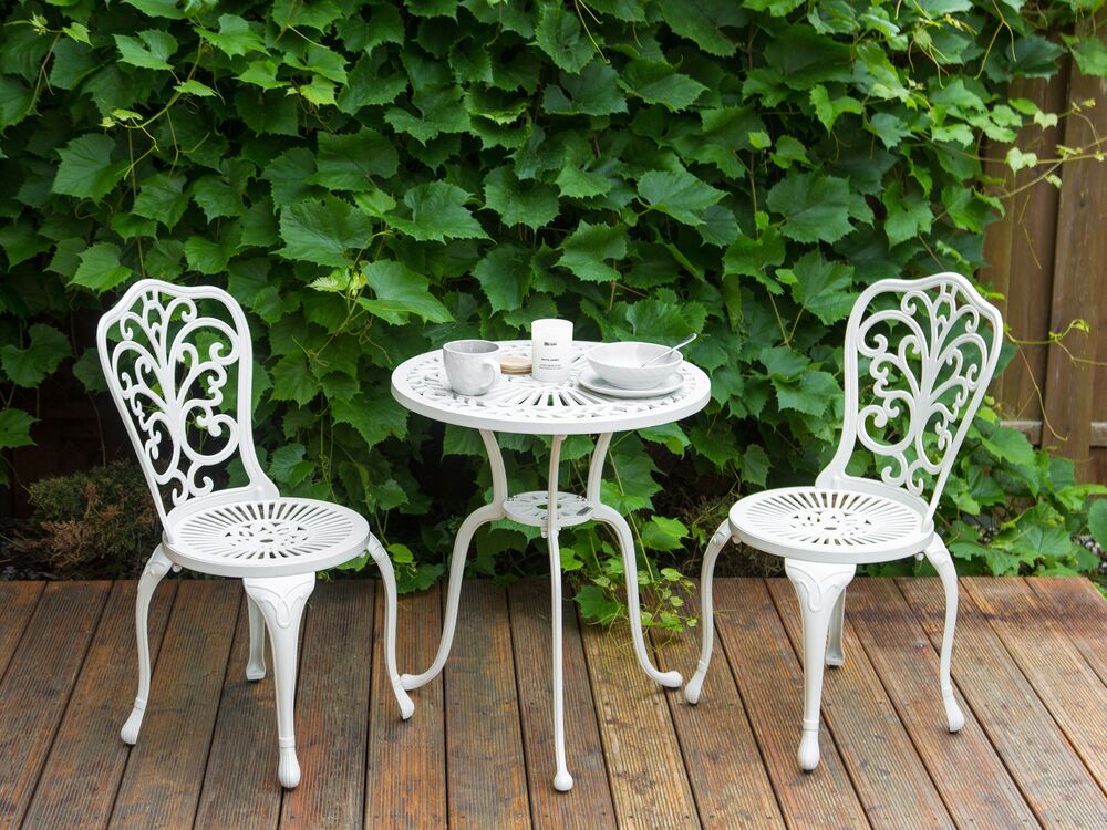 Ensemble bistrot TRIORA/DASCIO Métal Blanc cassé