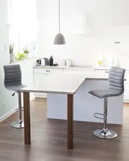Set mit 2 Barstühlen LUCERNE drehbar Grau_685937