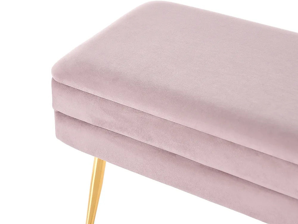 Upholstered Storage Bench DURHAM Velvet Pink_1185969
