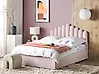 Bett mit Stauraum VINCENNES Samtstoff Pastellrosa 160 x 200 cm