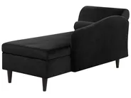 Left-Hand Chaise Longue LUIRO with Storage Velvet Black_729334