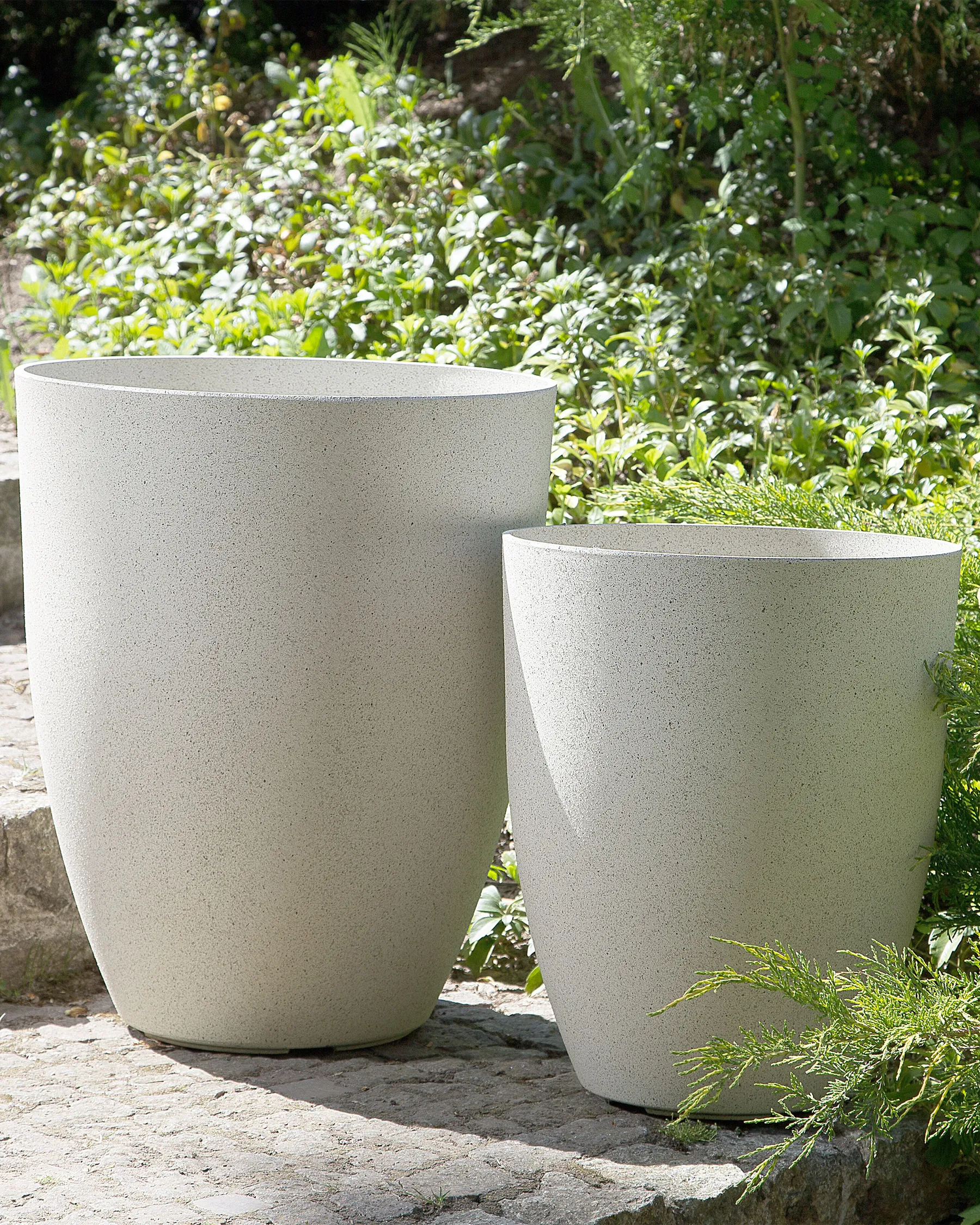 Set mit 2 Blumentöpfen CROTON 43 cm Cremeweiß_841611