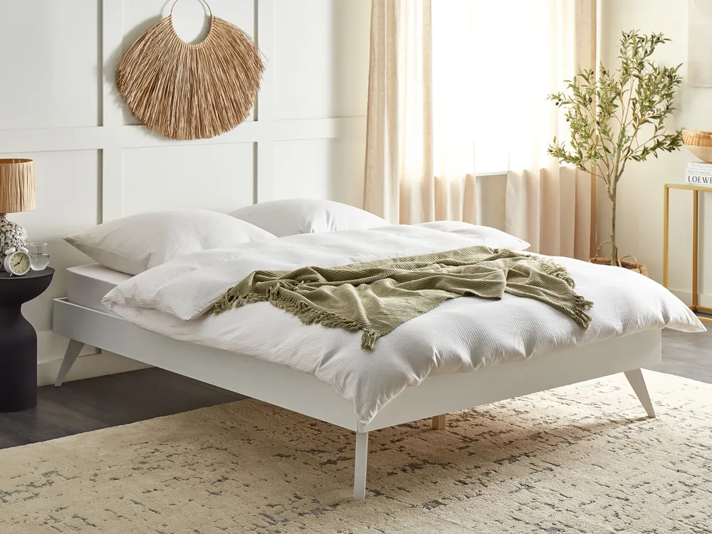 Bett ohne Kopfteil BERRIC 160 x 200 cm Weiß