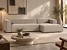 Ecksofa VERNON Samtstoff Beige linksseitig