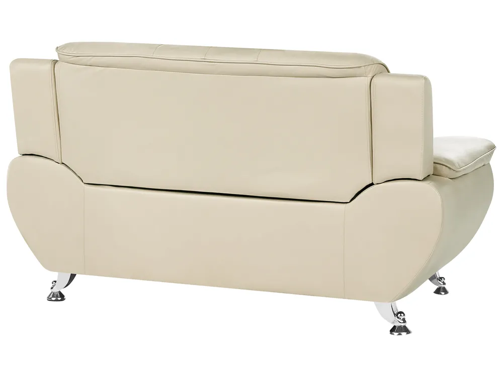 Sofa 2-Sitzer LEIRA Kunstleder Beige_1058714