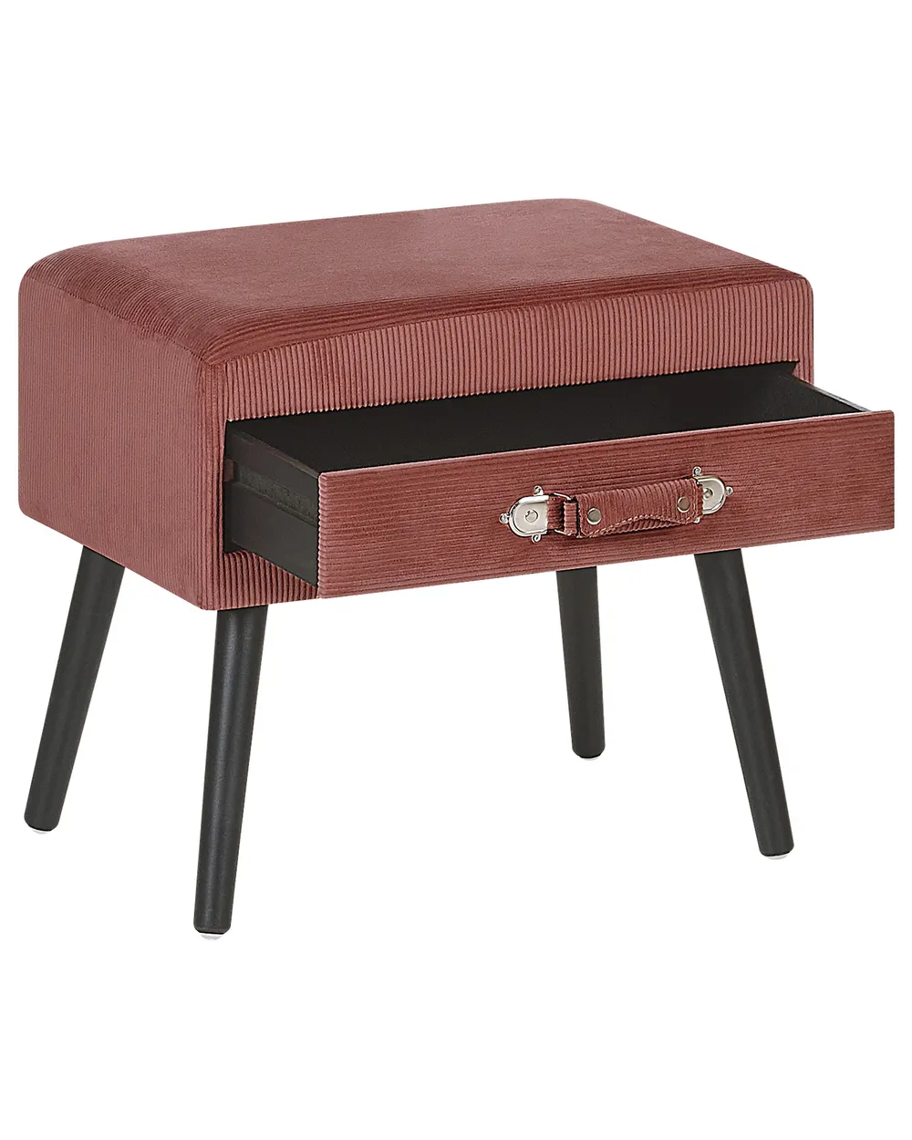 Nachttisch mit 1 Schublade EUROSTAR Cord Rosa_773655