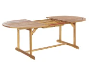 Gartenmöbel Set 6-Sitzer MAUI II mit Schirm (12 Optionen) Akazienholz Hellbraun_927106
