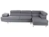 Ecksofa NORREA Stoff Grau linksseitig