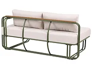 Garden Lounge Set with Table and Ottoman 3 Seater CAMEROTA  Metal Green_1156439