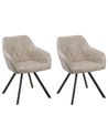 Esszimmerstuhl 2er Set MONEE Stoff Beige