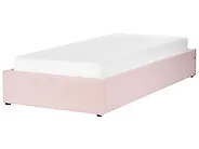 Ottoman Bed without Headboard DINAN Boucle Pastel Pink 90 x 200 cm (EU Single)_903662