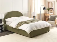 Ottoman Bed VAUCLUSE Boucle Olive Green 140 x 200 cm (EU Double)_909670