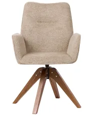 Esszimmerstuhl drehbar MOKENA Kunstleinen Beige_1037971