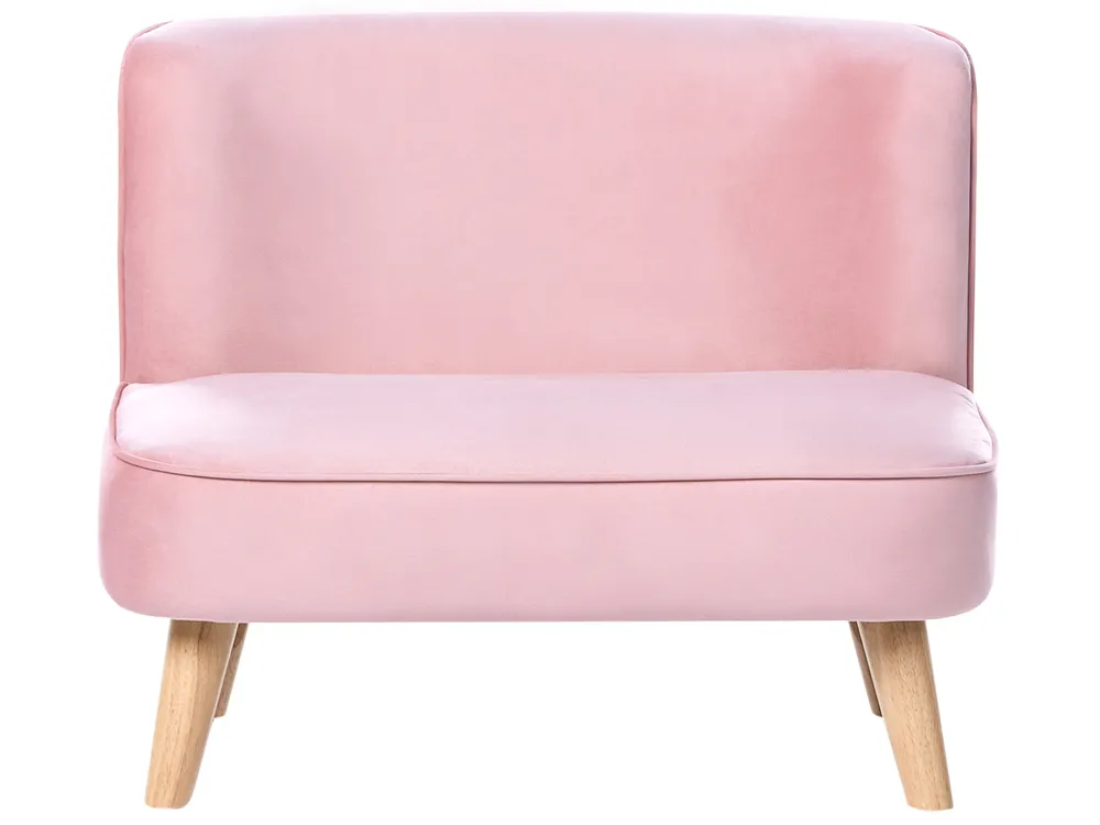Kindersofa RISBY Samtstoff Rosa
