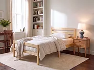Bett mit Lattenrost Kiefernholz ECHALLON 90 x 200 cm Hellbraun_1156851