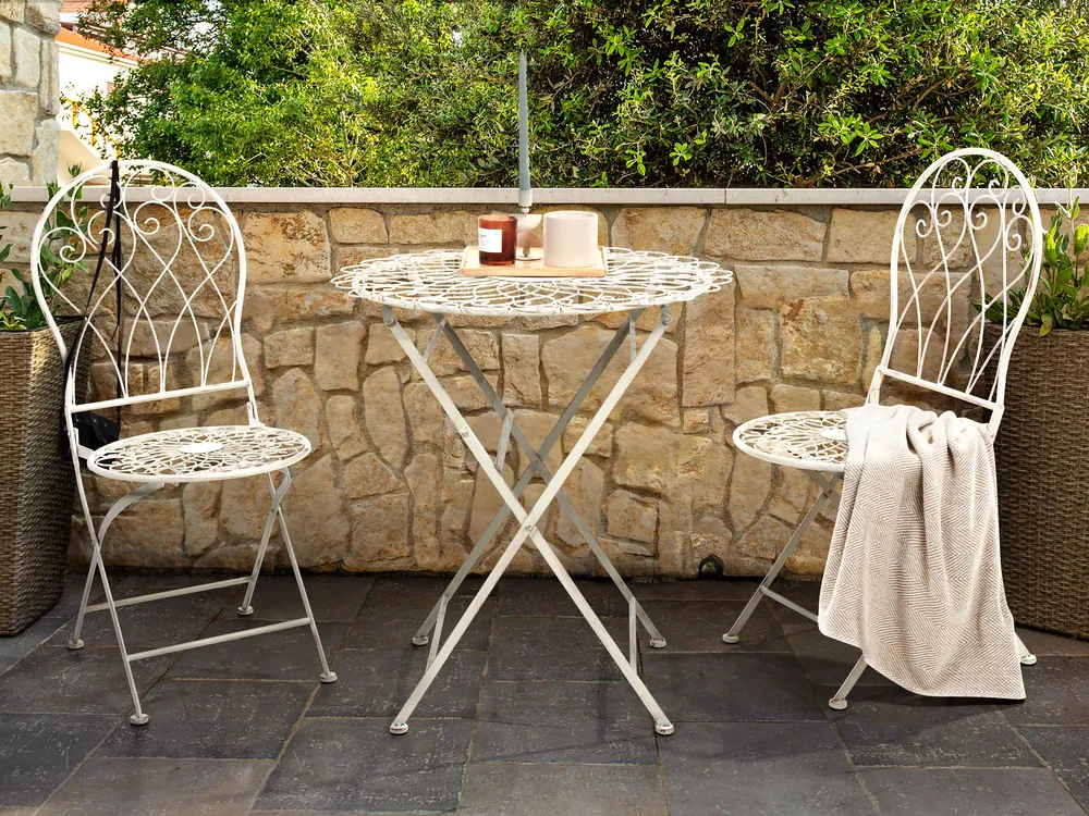 Outdoor Bistrotisch STIFFE 70 cm 70 cm Metall Weiß