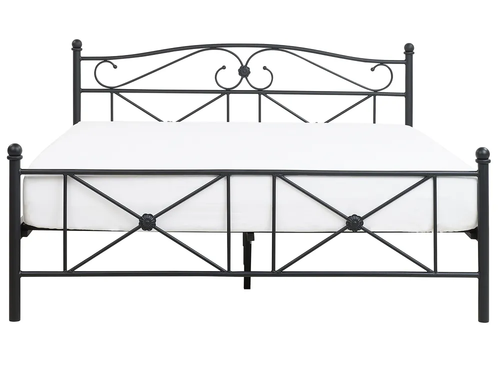 Lit avec sommier Métal RODEZ 140 x 200 cm Noir_765909