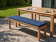 Gartenbank mit Auflage MONSANO 170 cm Eukalyptusholz Blau_1153973