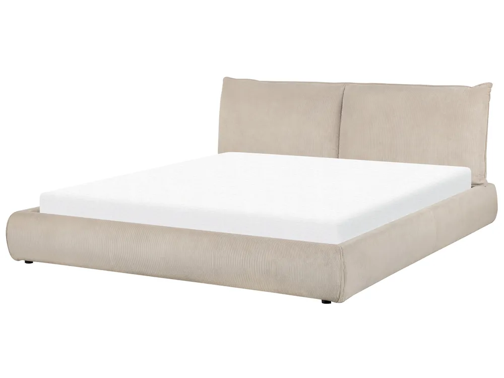 Bett mit Lattenrost Cord VINAY 180 x 200 cm Taupe_879900