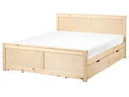 Bett mit 4 Schubladen DAUPHIN Kiefernholz Hellbraun 140 x 200 cm_1059831
