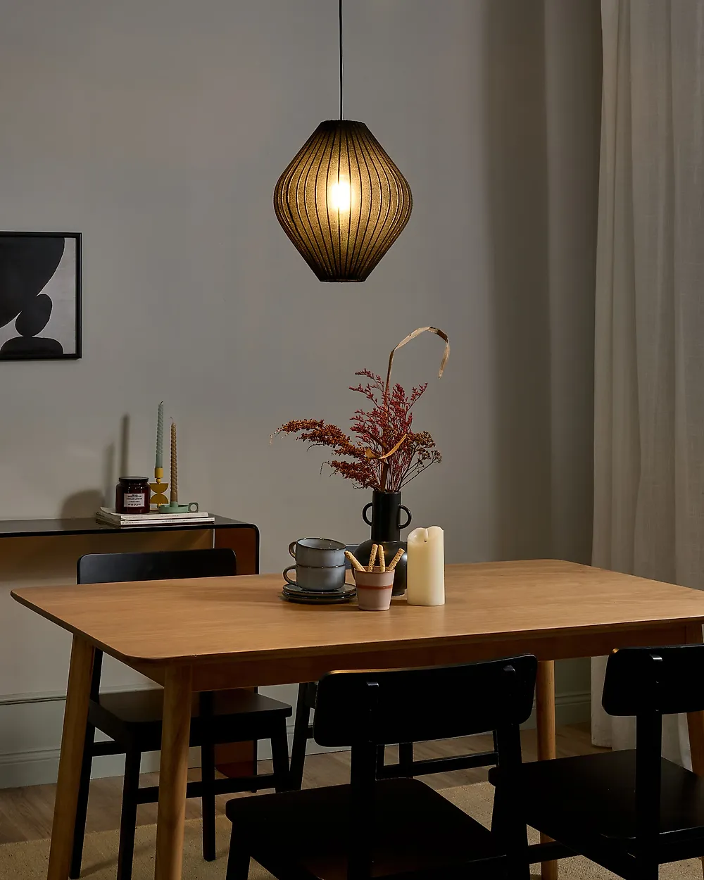 Pendant Lamp ALME Fabric Black_1175594