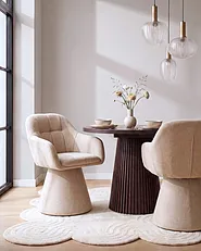 Eetkamerstoel LIVONIA Chenille Lichtbeige_1118617