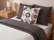 Dekokissen 2er Set BAHRAICH 50 x 50 cm Baumwolle Bunt Blumenmuster_1178292