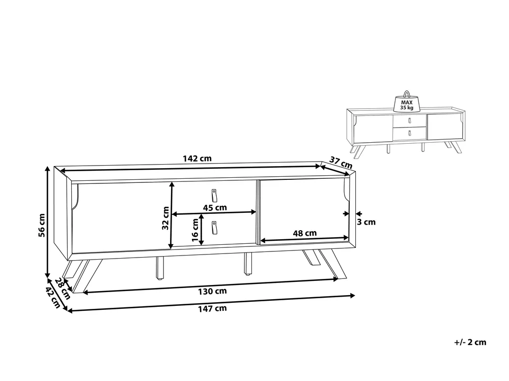 TV-Möbel ACTON Braun / Weiß_815948