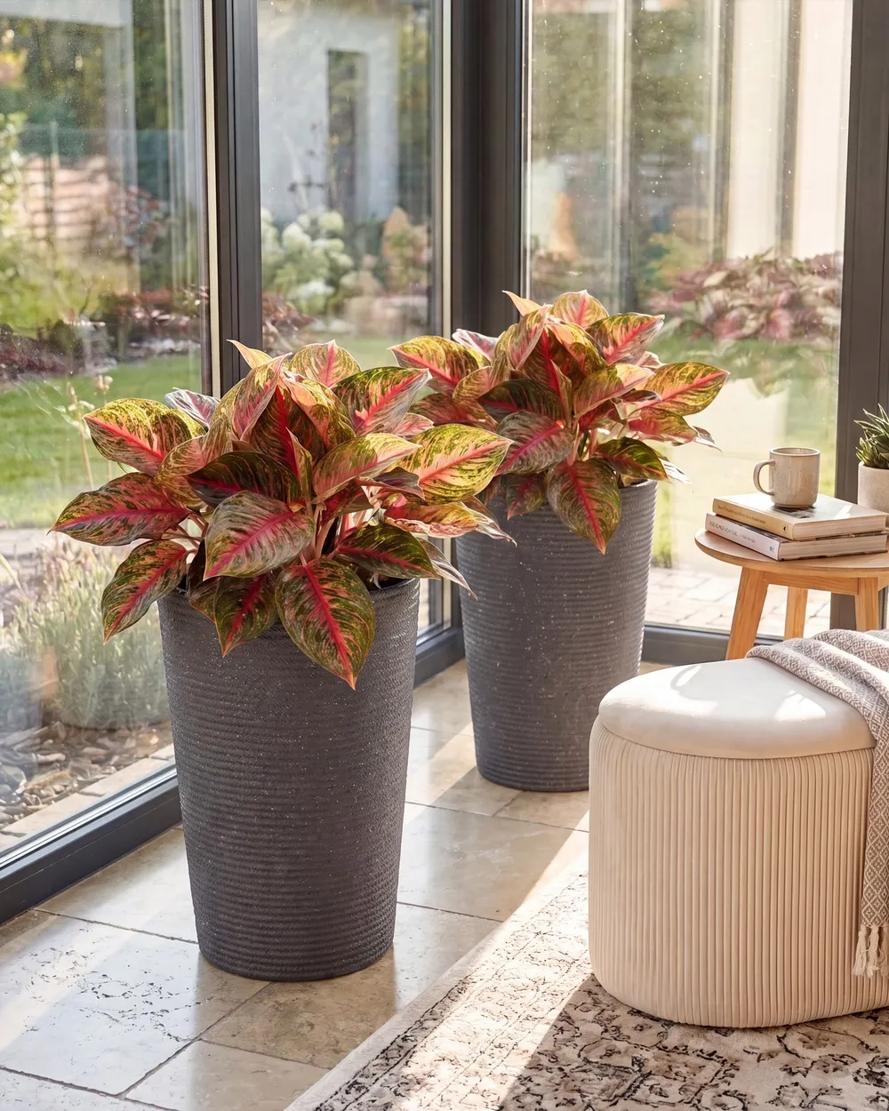 Set of 2 Plant Pots MEUM 35 cm Black