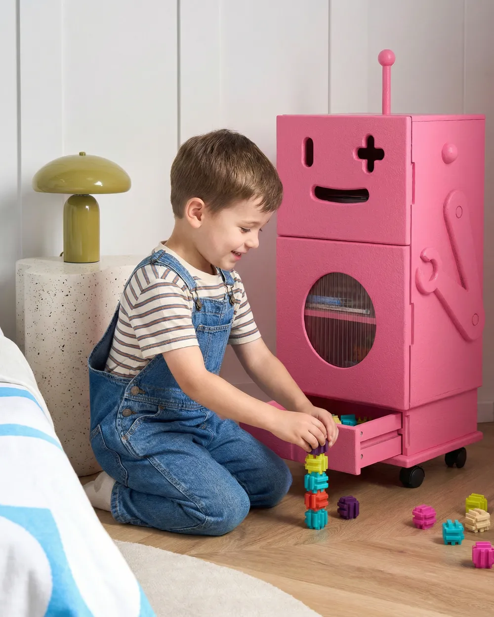 Cabinet EDGAR 89 cm Pink with Wheels_1064630