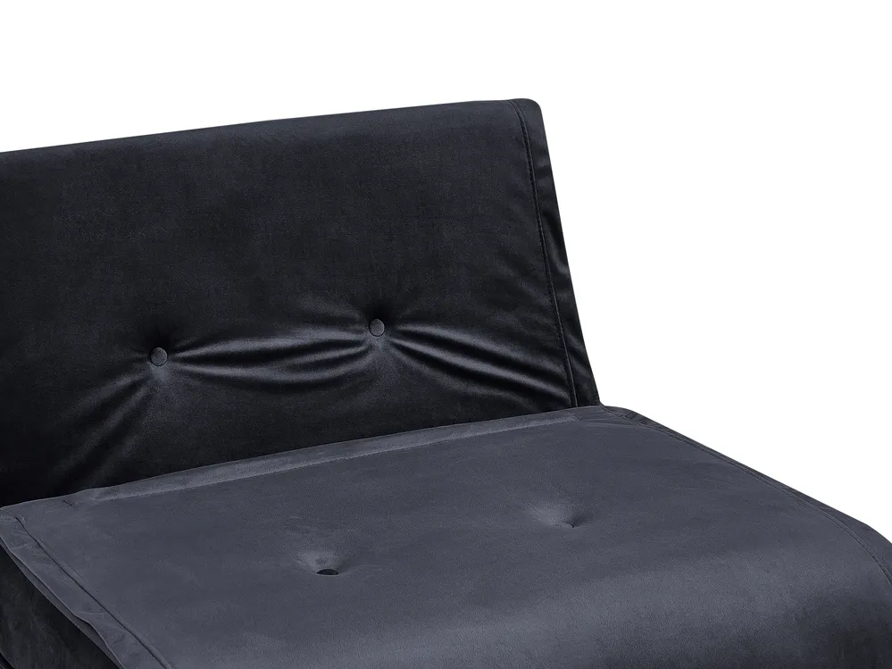 Sofa Bed 2 Seater VESTFOLD Velvet Black_851093