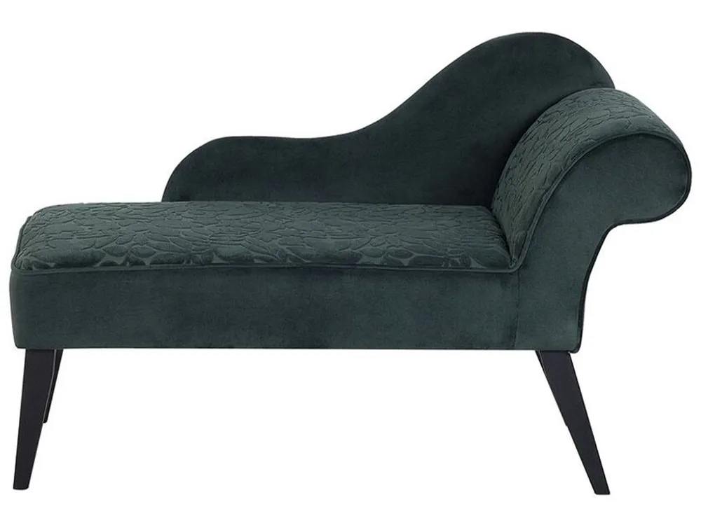 Rechtsseitige Chaiselongue BIARRITZ Samtstoff Dunkelgrün