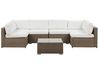 Garten Ecksofa mit Tisch 6-Sitzer BELVEDERE Polyrattan Weiß
