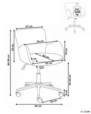 Desk Chair MISORELA Chenille Off-White_1092280