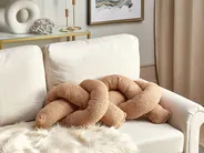 Dekokissen 2er Set GLADIOLUS 172 x 14 cm Bouclé Hellbraun Ohne Muster_891012