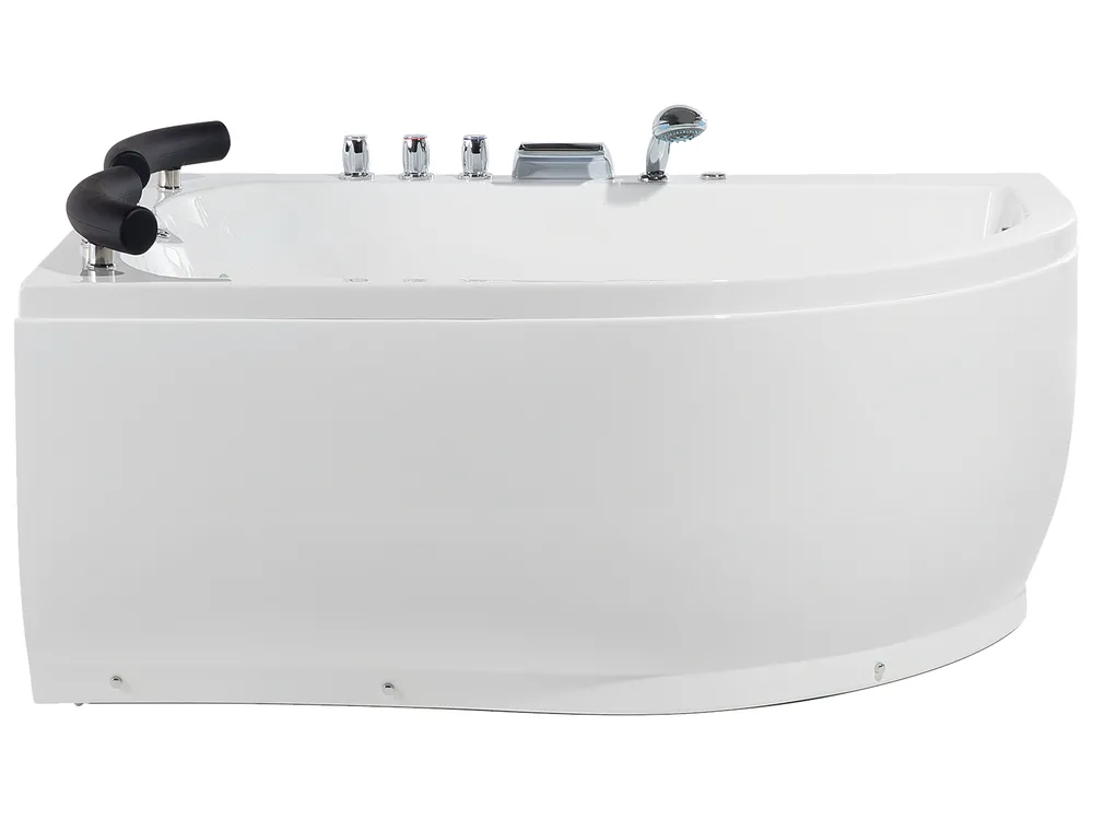 Whirlwanne Eckmodell mit LED PARADISO 158 x 113 cm Weiß rechtsseitig