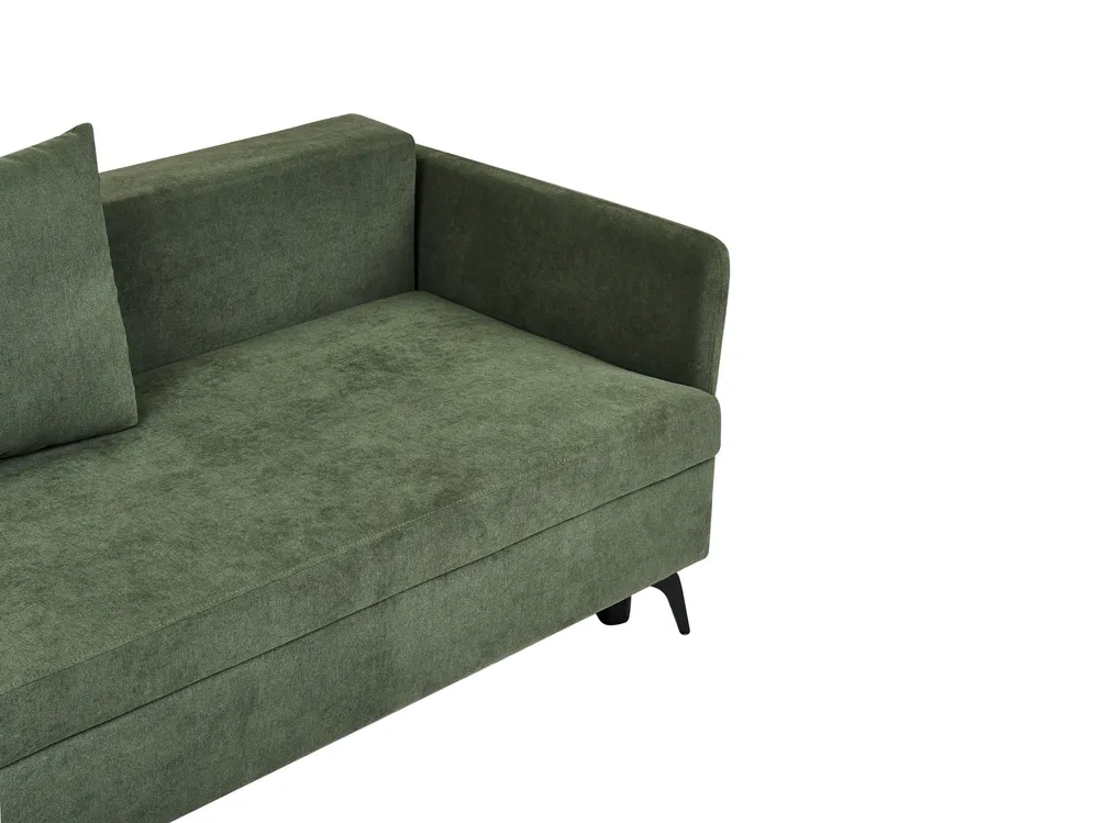 Eckschlafsofa 3-Sitzer KOGE mit Stauraum Stoff Grün rechtsseitig_1087853