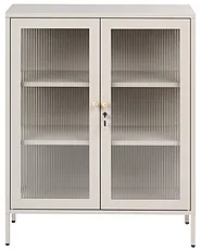 Vitrine mit Glastüren HARLYN  90 cm Metall Beige_1156532